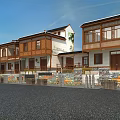 Traditional Chinese Architecture Complex With Courtyard Garden Wooden Structures And Sloped Roofs