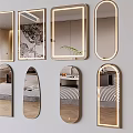 Modern mirror full-length mirror full-length mirror makeup mirror smart mirror 3d model