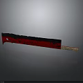Vintage Red And Black Knife With White Handle And Metal Blade