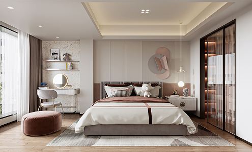 Light Luxury Children's Room Bedroom 3d model