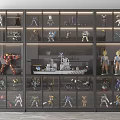 Modern Glass Door Display Cabinet With Multiple Shelves For Action Figure Collectibles