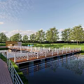 Modern Resort High Beach Resort 3d model