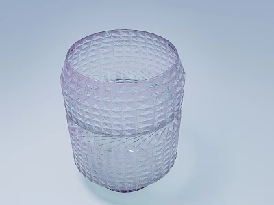 Transparent Purple Decorative Container With Woven Texture Design And Smooth Surface 3d model