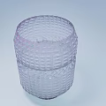 Transparent Purple Decorative Container With Woven Texture Design And Smooth Surface