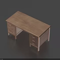 Simple Wooden Writing Desk With Drawers For Home Office Study Space