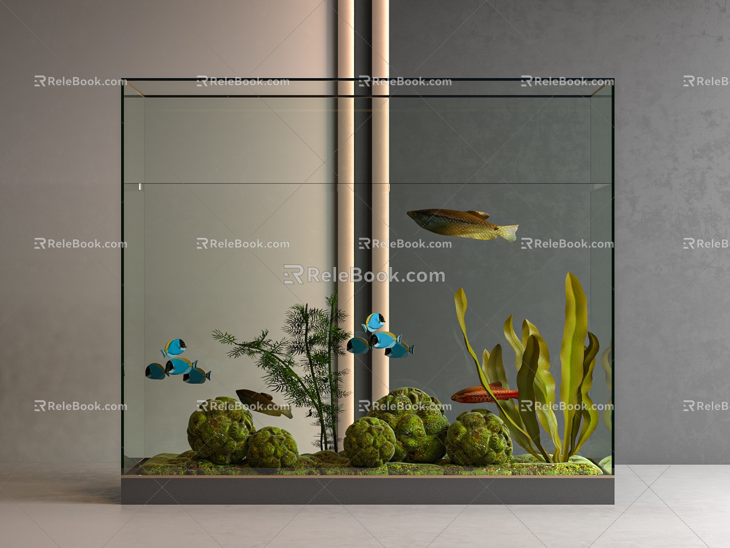 Modern fish tank embedded fish tank fish tank cabinet 3d model