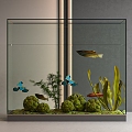 Modern fish tank embedded fish tank fish tank cabinet 3d model