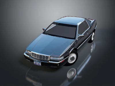 Classic Black Sedan With Chrome Grille White Wheels And Shiny Reflective Body 3d model
