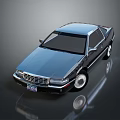 Classic Black Sedan With Chrome Grille White Wheels And Shiny Reflective Body