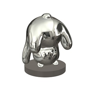 Inverted Panda Metal Effect Panda 3d model