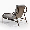 Gray Upholstered Accent Chair With Wooden Arms And Gold Metal Legs