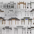 Collection Of Traditional Chinese Memorial Archways With Various Architectural Styles