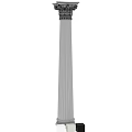 Classical Architectural Components With White Columns And Black Decorative Volute Details