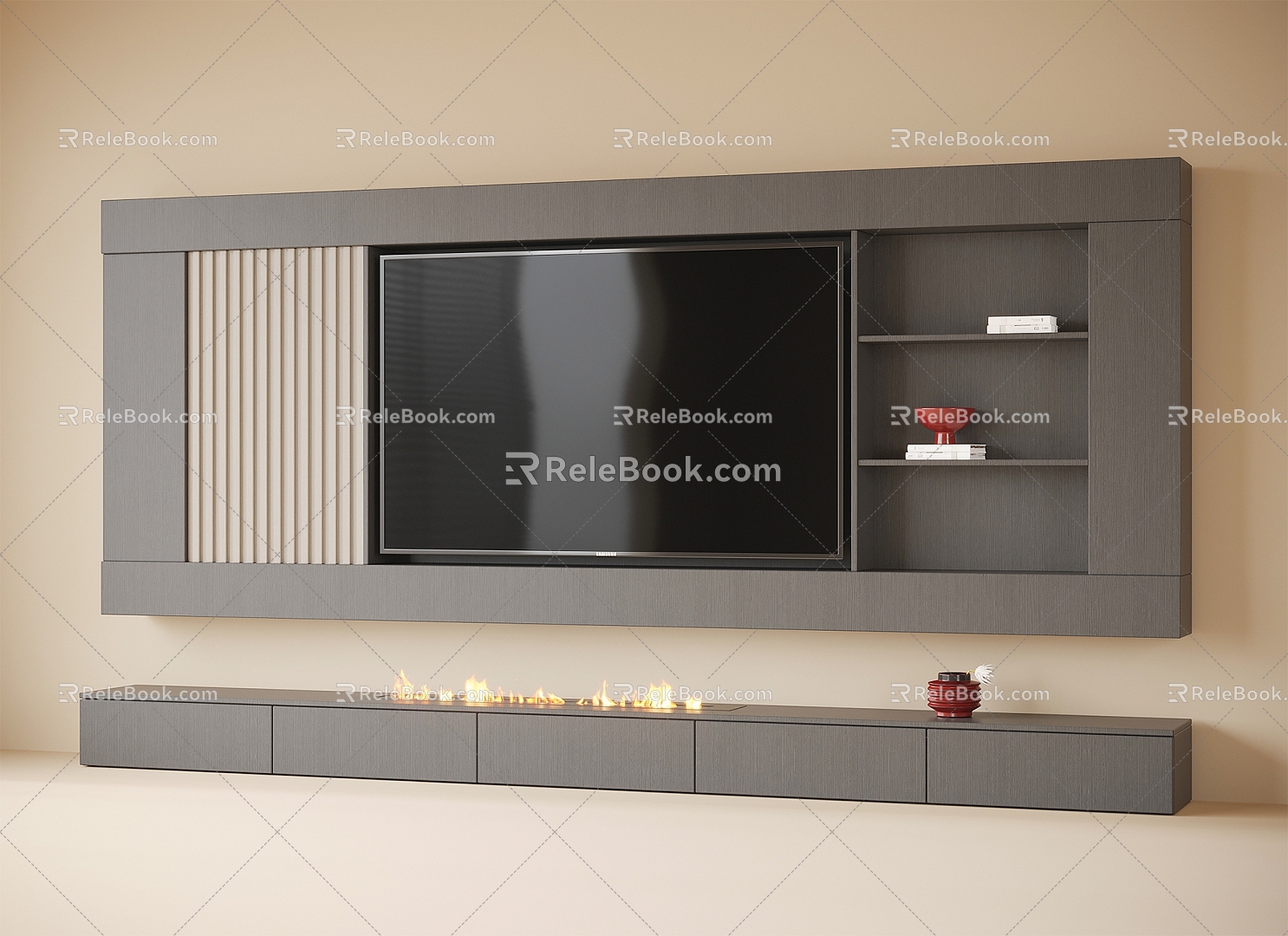 Modern TV background wall TV wall 3d model