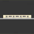 Modern Subway Car Interior With Orange Yellow Seats Handrails And Windows