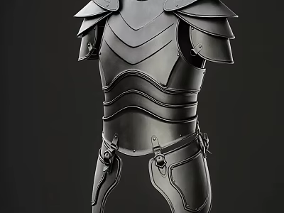 Medieval Metal Armor Weapon With Intricate Chest Plate And Shoulder Guards 3d model