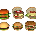 Assorted Delicious Looking Hamburgers Displayed In A Row With Various Styles And Toppings
