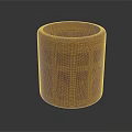 Wooden Barrel Shaped Storage Container With Panel Design For Home Use