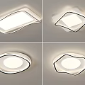 Modern Ceiling Lights with Various Shapes White Body and Black Frame for Home Decor 3d model