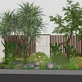 Modern Courtyard Sketches Flower Border Plants Flower Group Plants Collocation Spherical Shrub Net Safflower Plants Combination 3d model