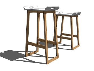 Modern Bar Stool Premium Seat 3d model