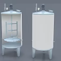 Industrial Equipment Cylindrical Storage Tanks With Stands And Top Valves