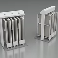 White Metal Turnstiles With Multiple Lanes For Security Check Entrance Exit