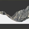 3D Terrain Model Featuring Mountain Ranges And Flowing River With Detailed Natural Texture