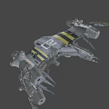 Sci Fi Spaceship Game Movie Character With Metallic Body And Multiple Engines