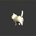 Shiny Golden Cat Decorative Figurine With Textured Surface And Reflective Base