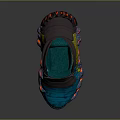 Stylish Sports Shoes With Blue Knit Upper Green Tongue Brown Straps And Yellow Woven Details
