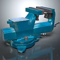 Blue Bench Vise Hardware Tool With Rotary Base For Workshop Metalworking 3d model