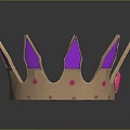 Golden Crown with Purple Accents and Reflection on Dark Background