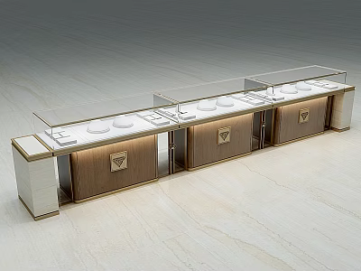 Modern Jewelry Store Interior With Glass Display Cases And Elegant Cabinets 3d model
