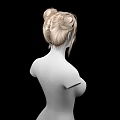 Game Movie Female Character With Blonde Double Bun Hairstyle And Upper Body On Black Background