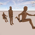 Wooden Jointed Mannequin Decorative Ornament Set With Various Poses For Home Decor