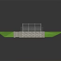 Stadium Grandstand Structure With Green Turf White Platform And Stone Steps