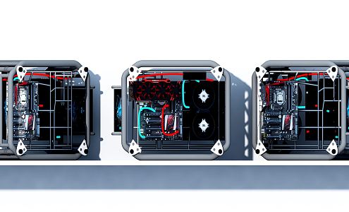 Modern mainframe computer mainframe motherboard graphics card computer chassis computer desktop computer 3d model