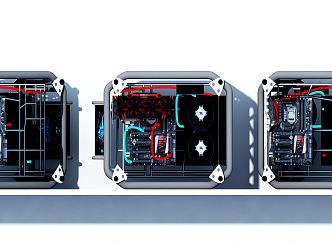 Modern mainframe computer mainframe motherboard graphics card computer chassis computer desktop computer 3d model