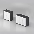 Modern Entryway Cabinet and Side Cabinet with Sleek Design Storage Doors and Black White Finish