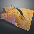 Stunning Canyon Landscape With Blue Lake And Rugged Rocky Terrain