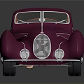 Burgundy Vintage Sports Car with Sleek Curves Retro Design and White Wheels Showcasing Elegant Classic Style