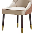 Beige Quilted Leather Leisure Chair With Armrest Design And Dark Wooden Legs Gold Accents
