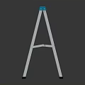 Heavy Duty Aluminum Folding Ladder With Blue Top Platform For Home Industrial Use
