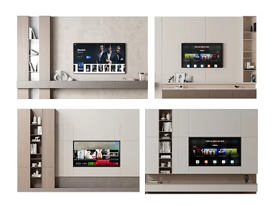 TV Wall Designs With Various Styles And Storage Solutions 3d model