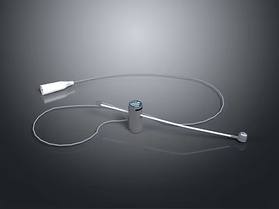 Modern Wireless Headphones and Speakers With Sleek White Silver Design and Connecting Cable 3d model