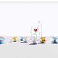 Modern Meichen Online Red Photo Card 3d model
