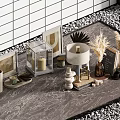 Ornaments combination books furnishings decorative floral picture frame 3d model