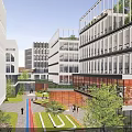 Modern Industrial Park With Contemporary Architecture Open Plaza And Green Spaces
