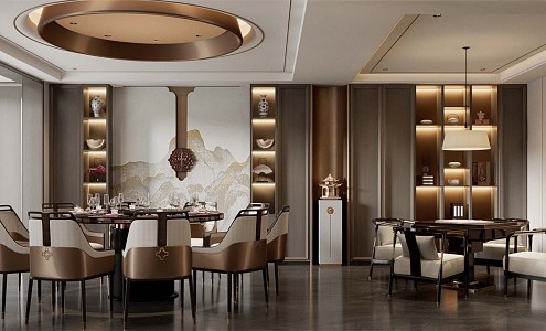 New Chinese Private Room Restaurant Private Room 3d model